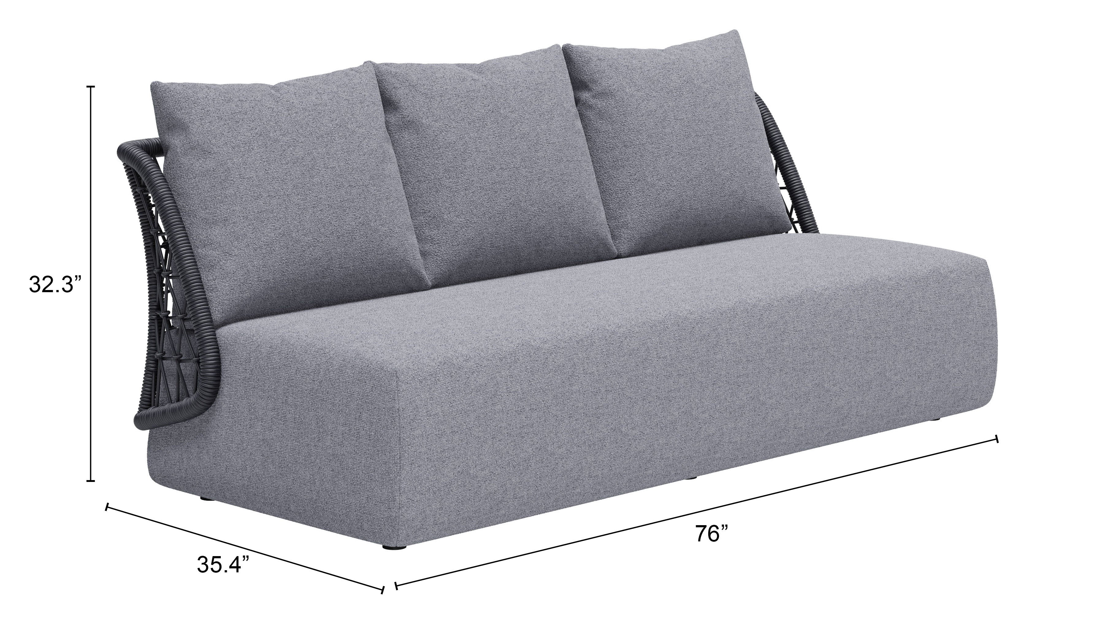-ZUO-Mekan Sofa Gray-Pangaea Patio