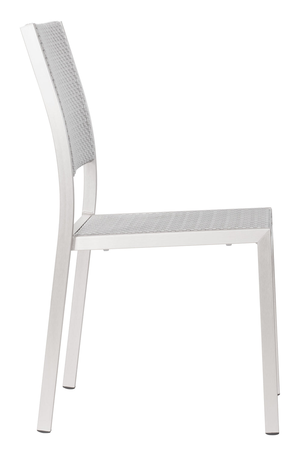 Z701866-ZUO-Metropolitan Armless Dining Chair (Set of 2) Gray & Silver-Pangaea Patio