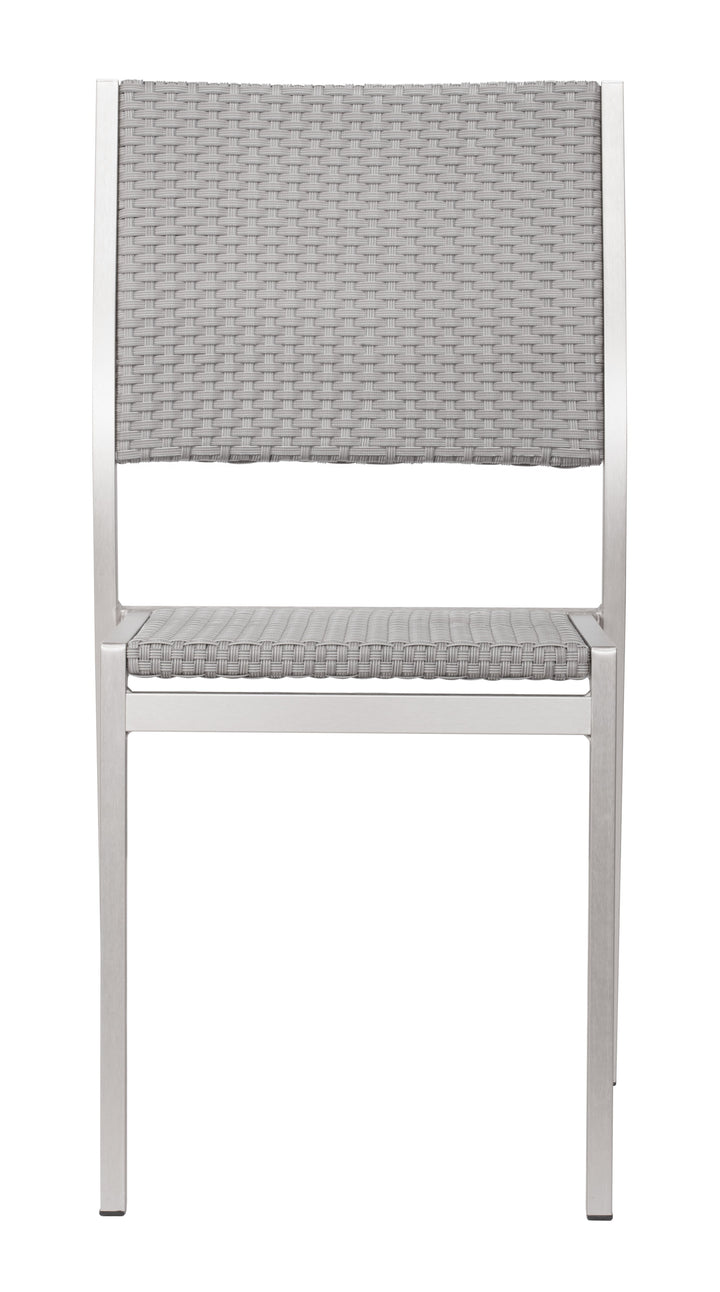 Z701866-ZUO-Metropolitan Armless Dining Chair (Set of 2) Gray & Silver-Pangaea Patio