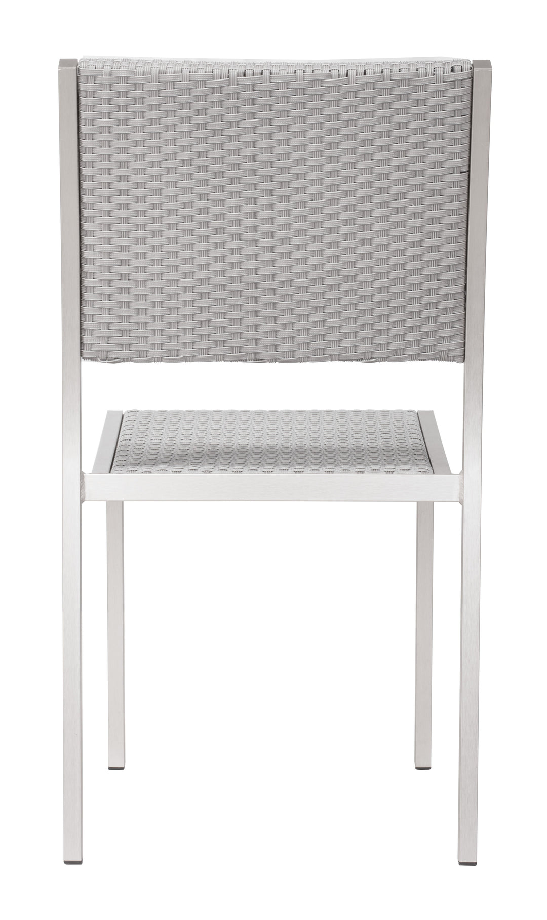 Z701866-ZUO-Metropolitan Armless Dining Chair (Set of 2) Gray & Silver-Pangaea Patio