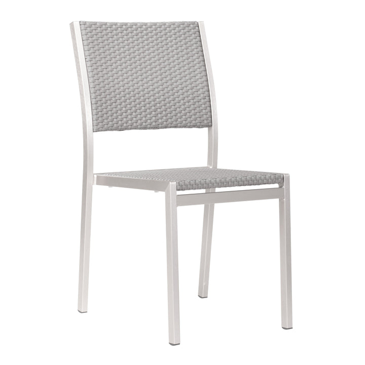 Z701866-ZUO-Metropolitan Armless Dining Chair (Set of 2) Gray & Silver-Pangaea Patio