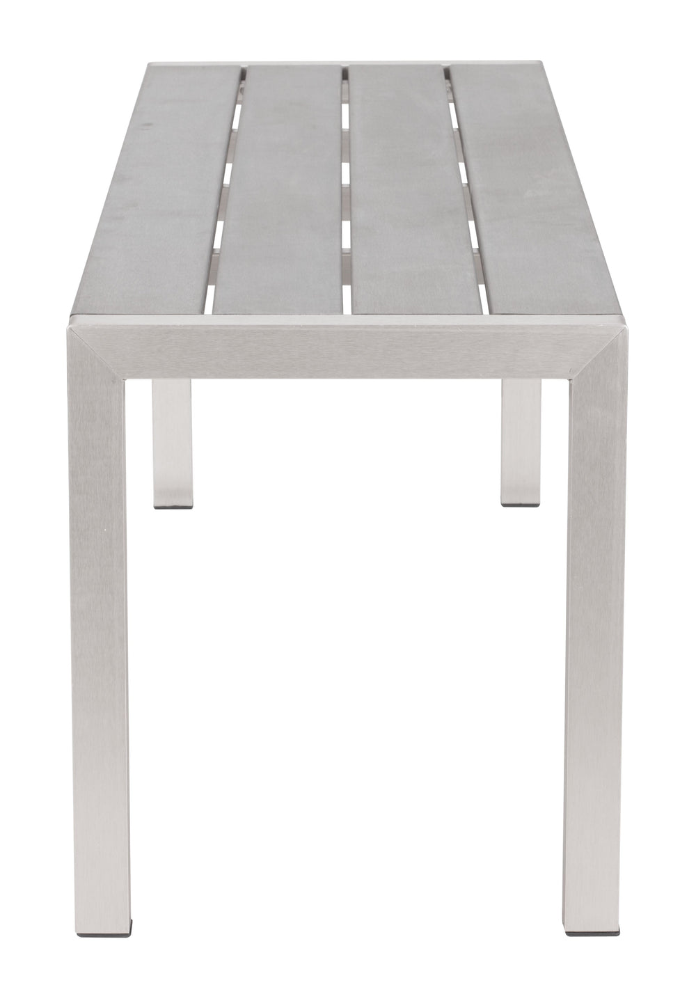 Z701862-ZUO-Metropolitan Double Bench Gray & Silver-Pangaea Patio