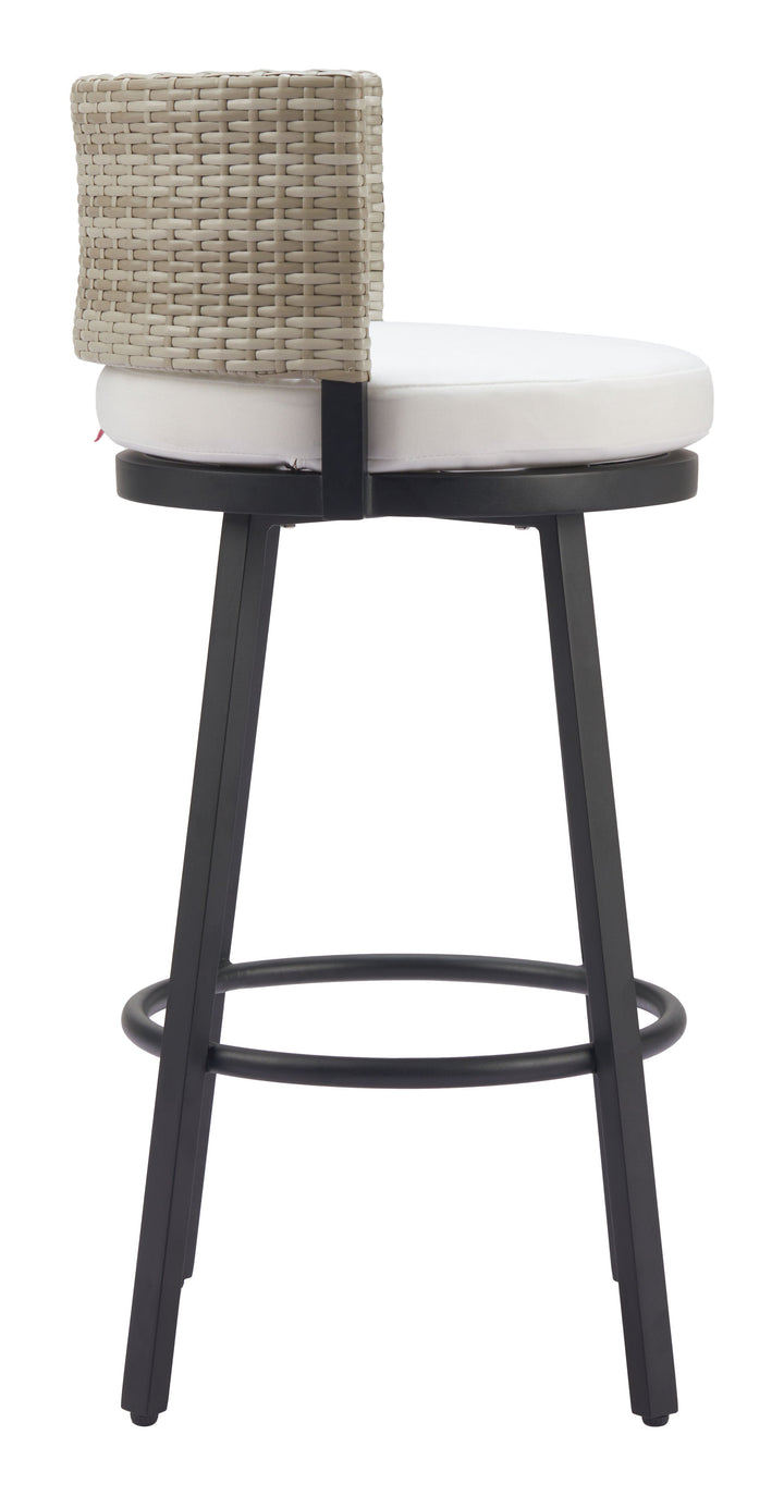 Z704027-ZUO-Midnight Wave Barstool White-Pangaea Patio