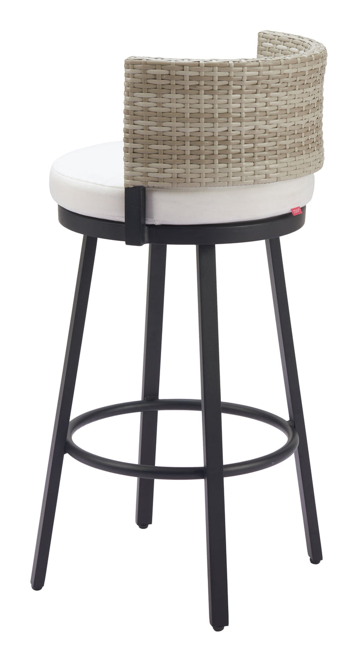 Z704027-ZUO-Midnight Wave Barstool White-Pangaea Patio