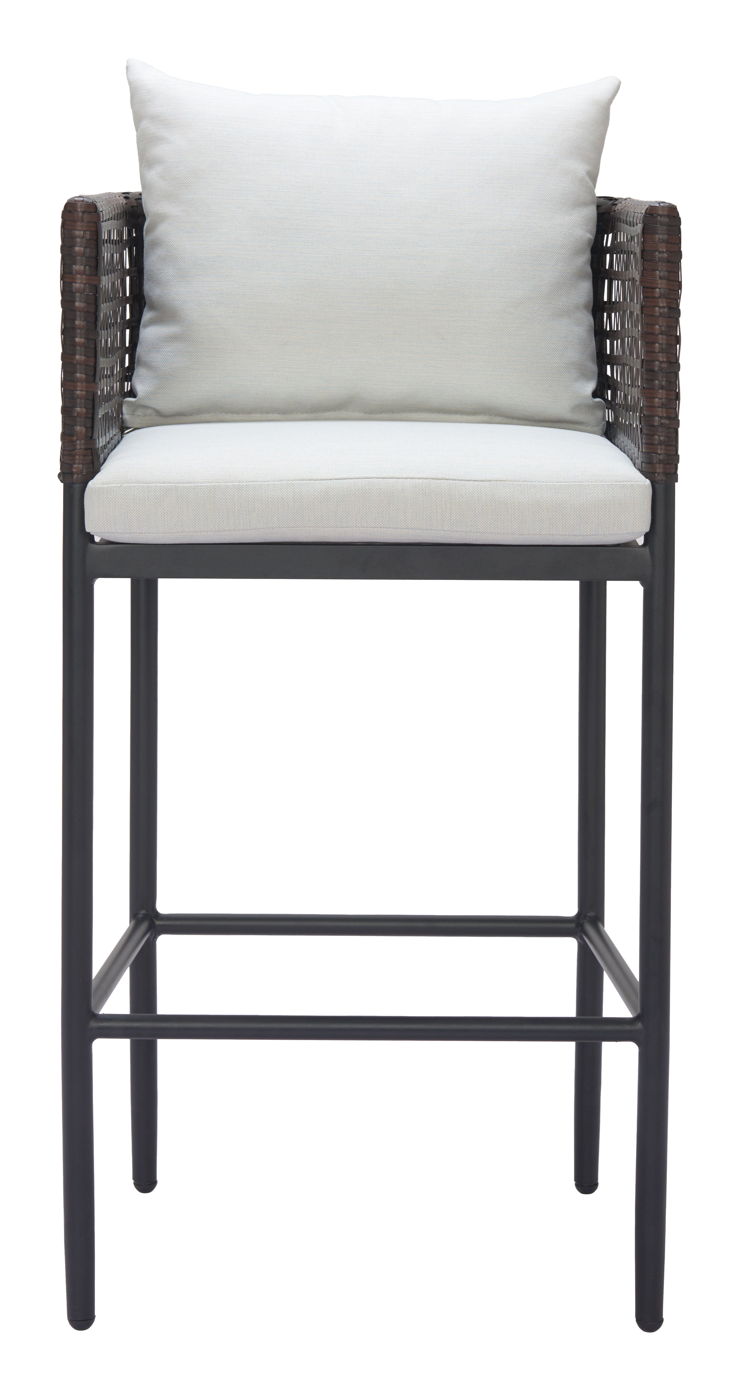 -ZUO-Palm Paradise Barstool Gray-Pangaea Patio