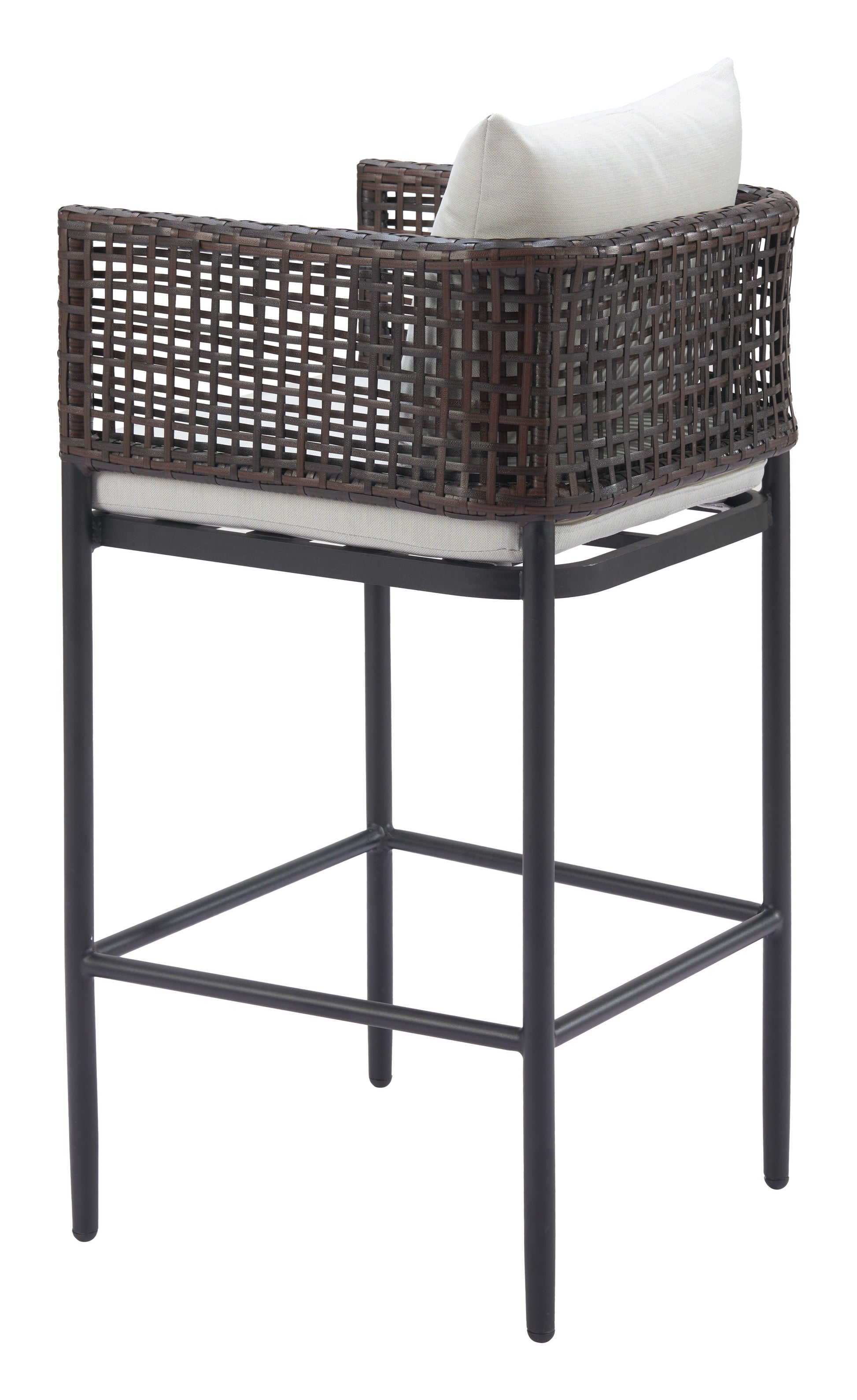 -ZUO-Palm Paradise Barstool Gray-Pangaea Patio