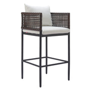 -ZUO-Palm Paradise Barstool Gray-Pangaea Patio