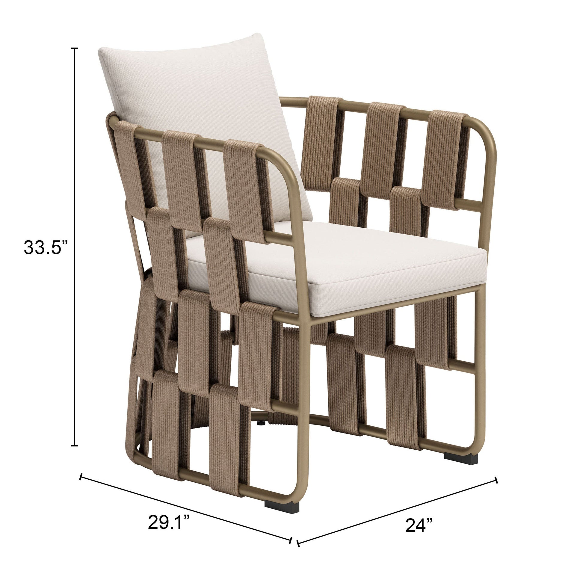 -ZUO-Quadrat Dining Chair White-Pangaea Patio