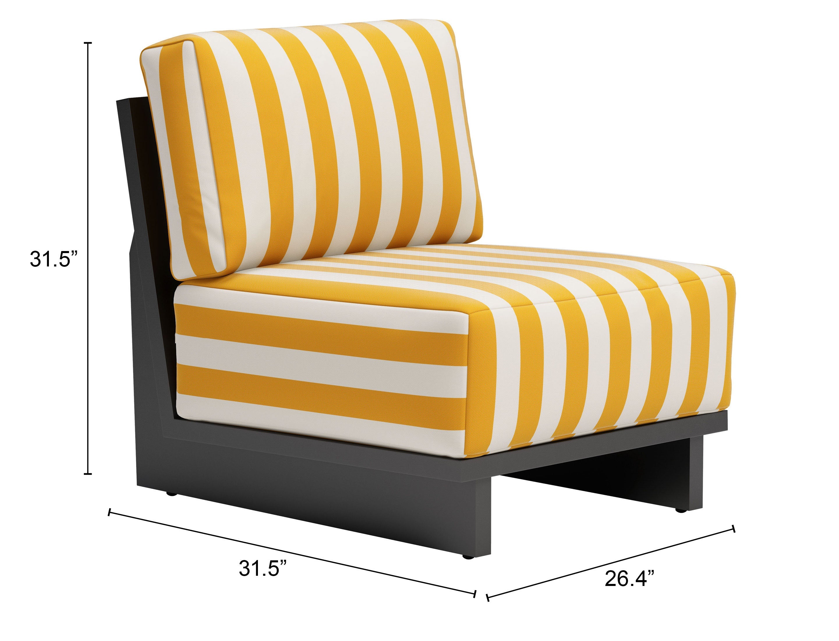 -ZUO-Shoreline Accent Chair Yellow-Pangaea Patio