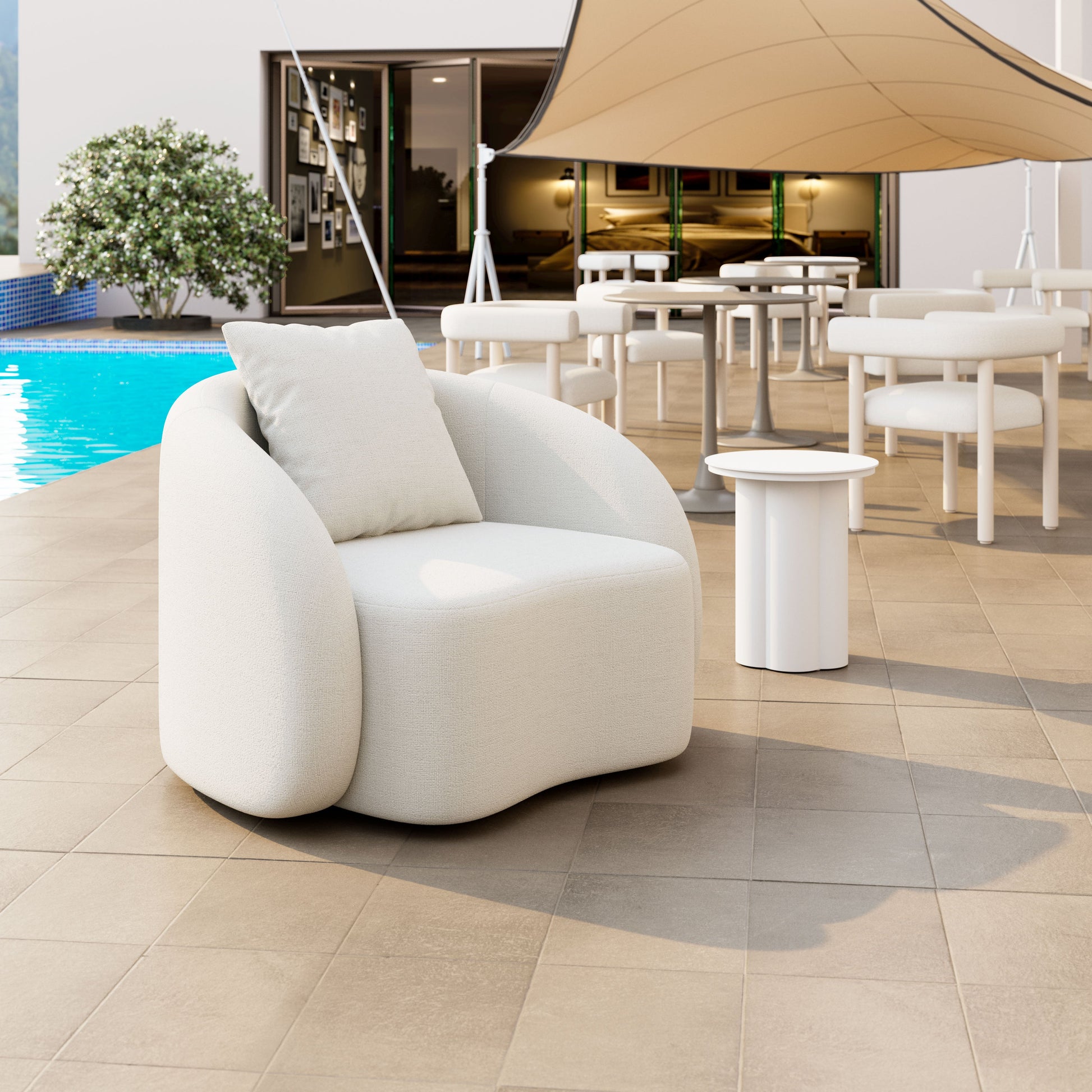 -ZUO-Sunny Isles Accent Chair Beige-Pangaea Patio