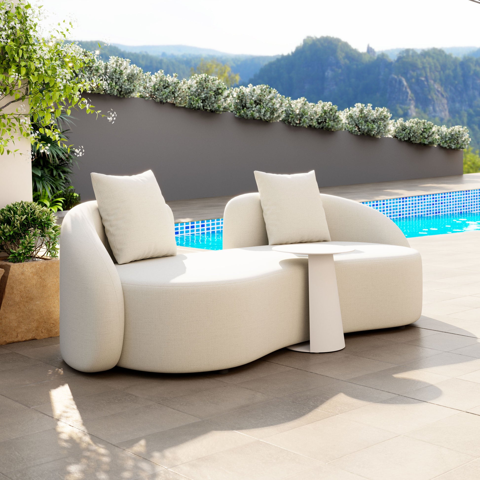 -ZUO-Sunny Isles Loveseat Beige-Pangaea Patio
