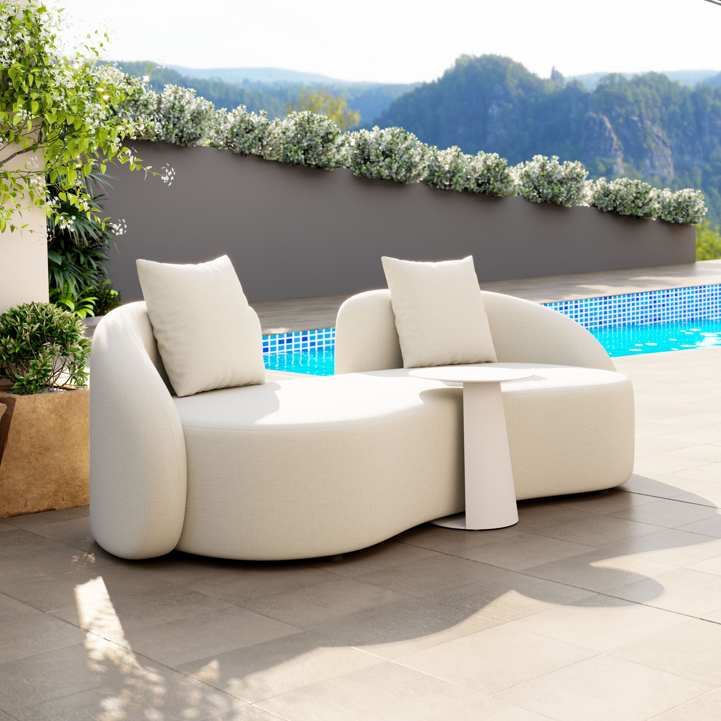 -ZUO-Sunny Isles Loveseat Beige-Pangaea Patio