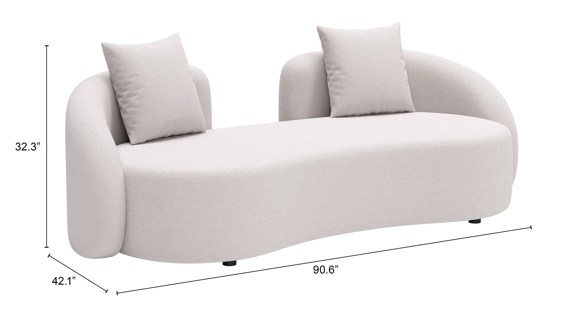 -ZUO-Sunny Isles Loveseat Beige-Pangaea Patio