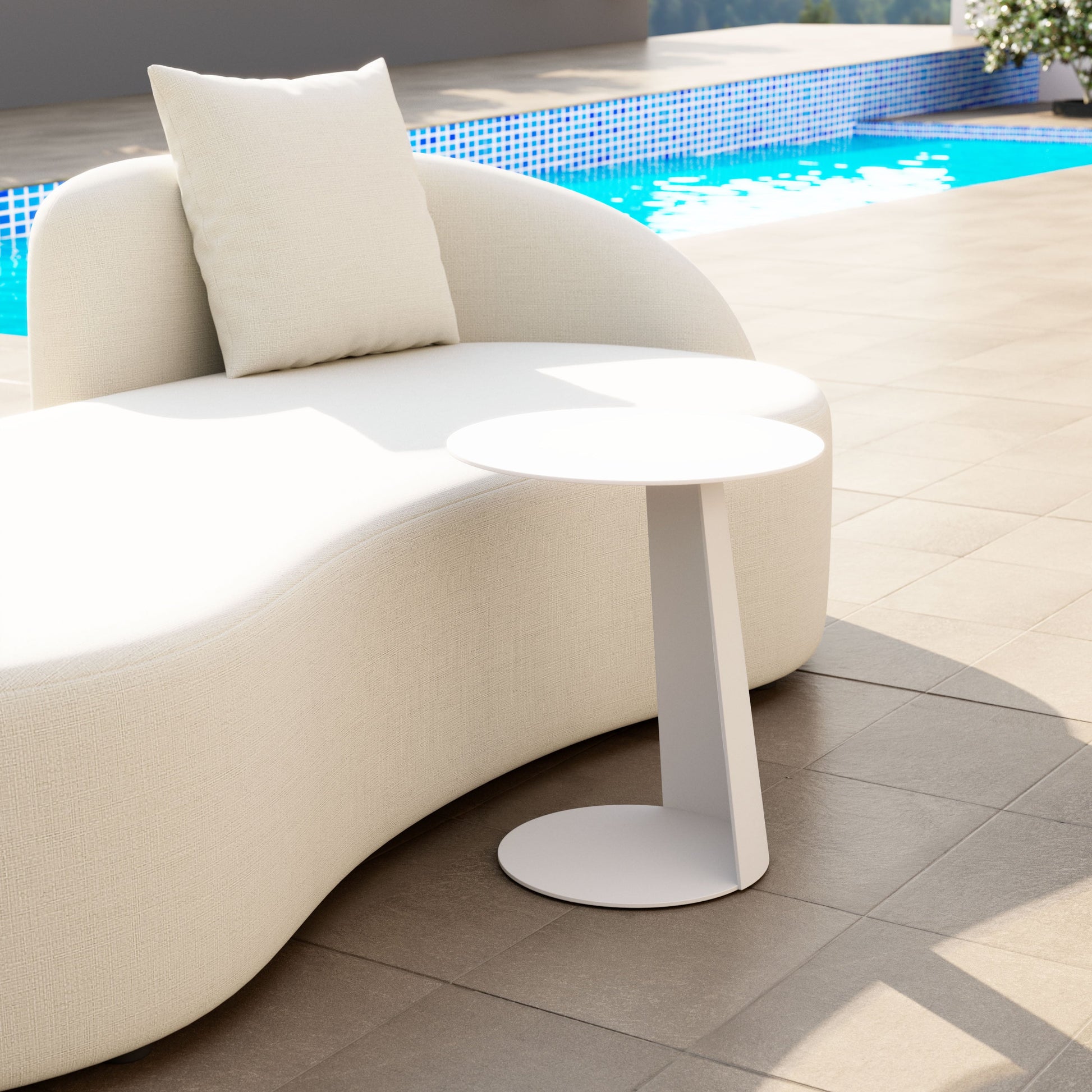 -ZUO-Sunny Isles Side Table White-Pangaea Patio