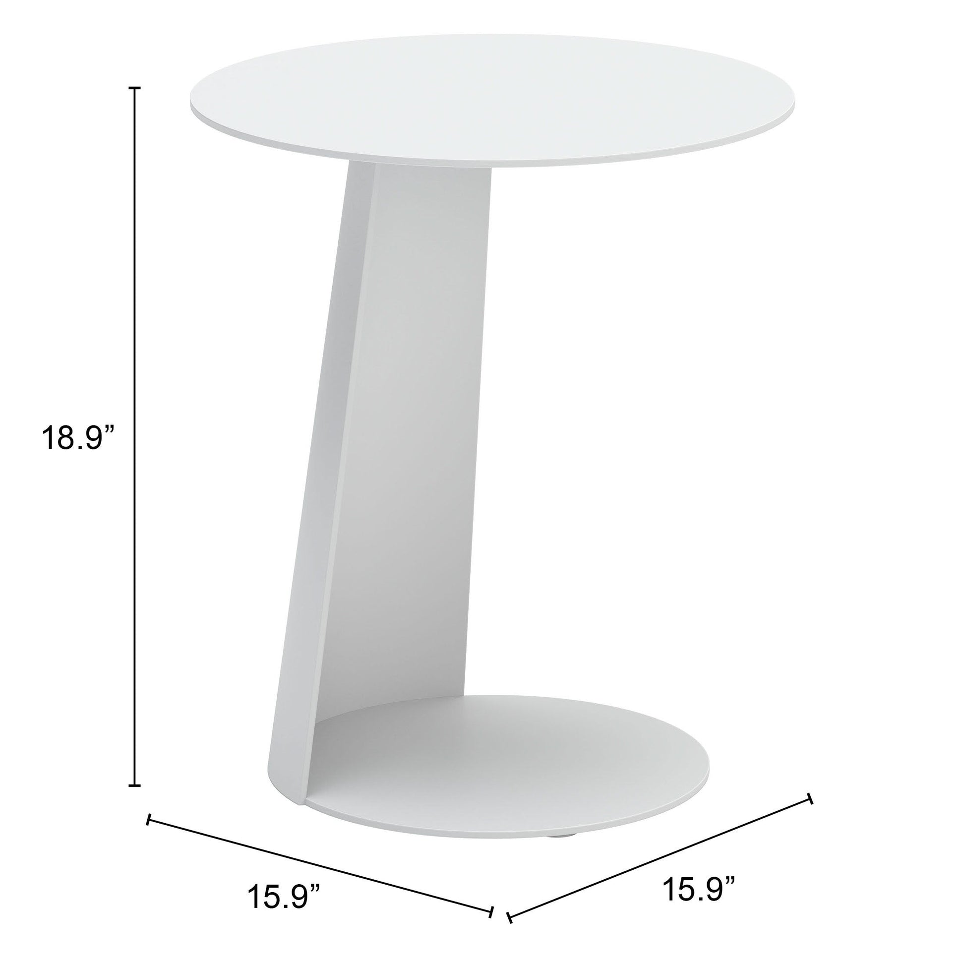 -ZUO-Sunny Isles Side Table White-Pangaea Patio