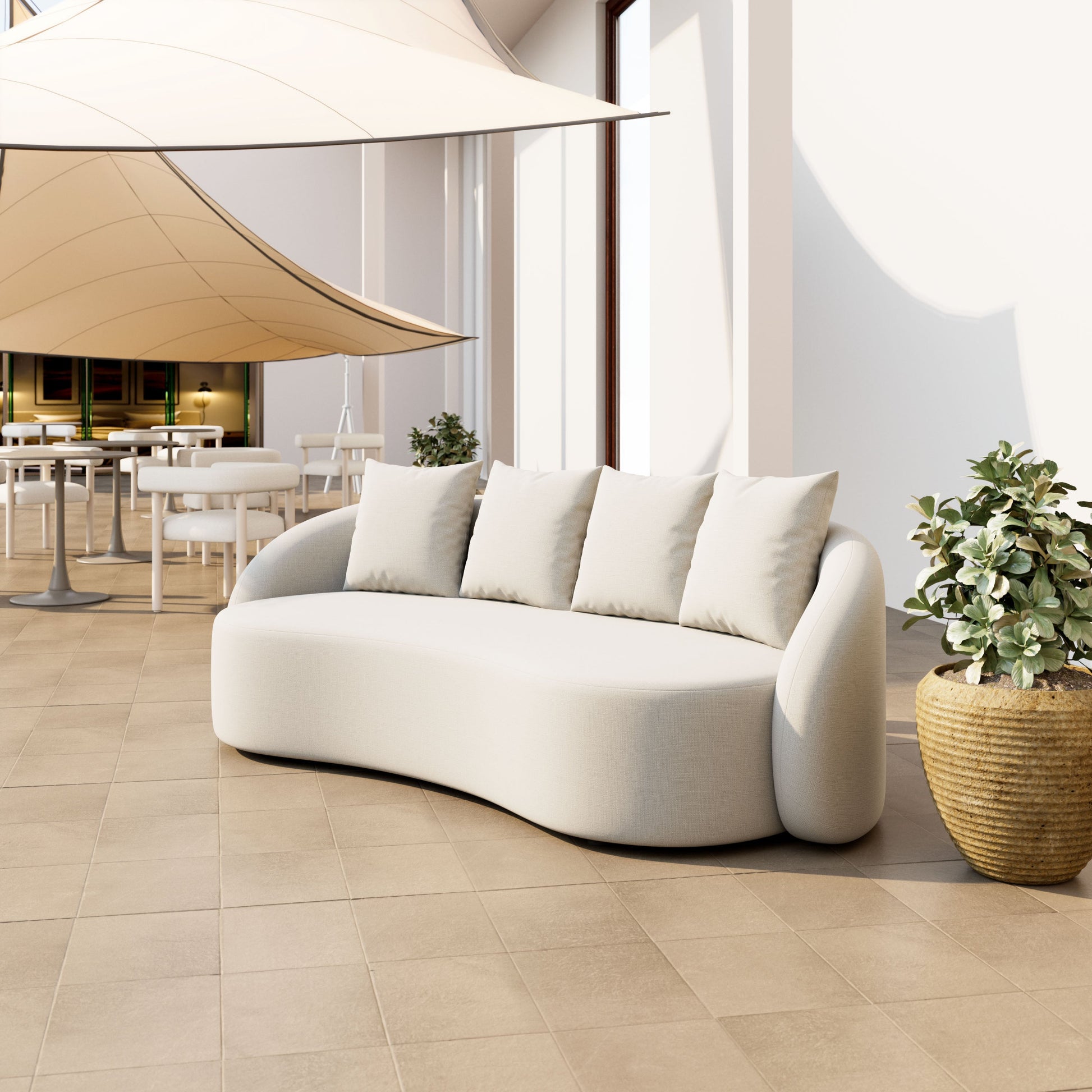 -ZUO-Sunny Isles Sofa Beige-Pangaea Patio