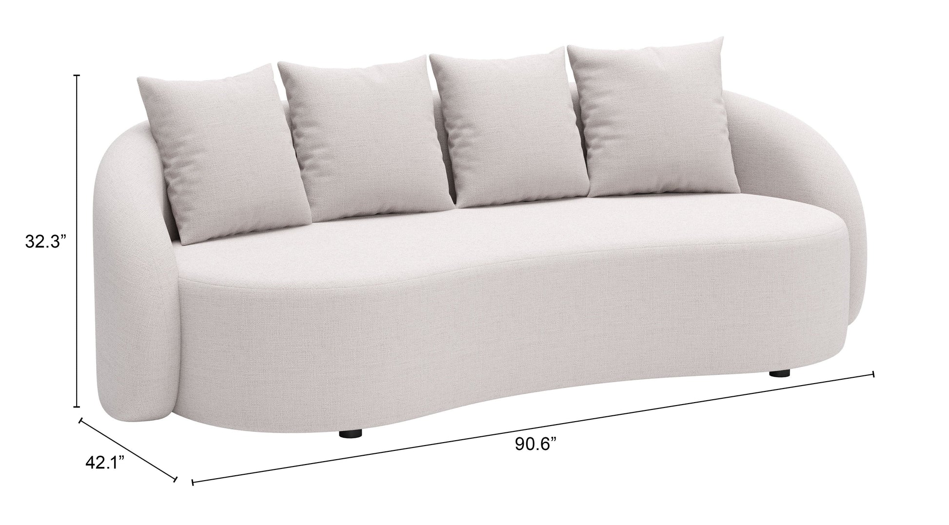 -ZUO-Sunny Isles Sofa Beige-Pangaea Patio