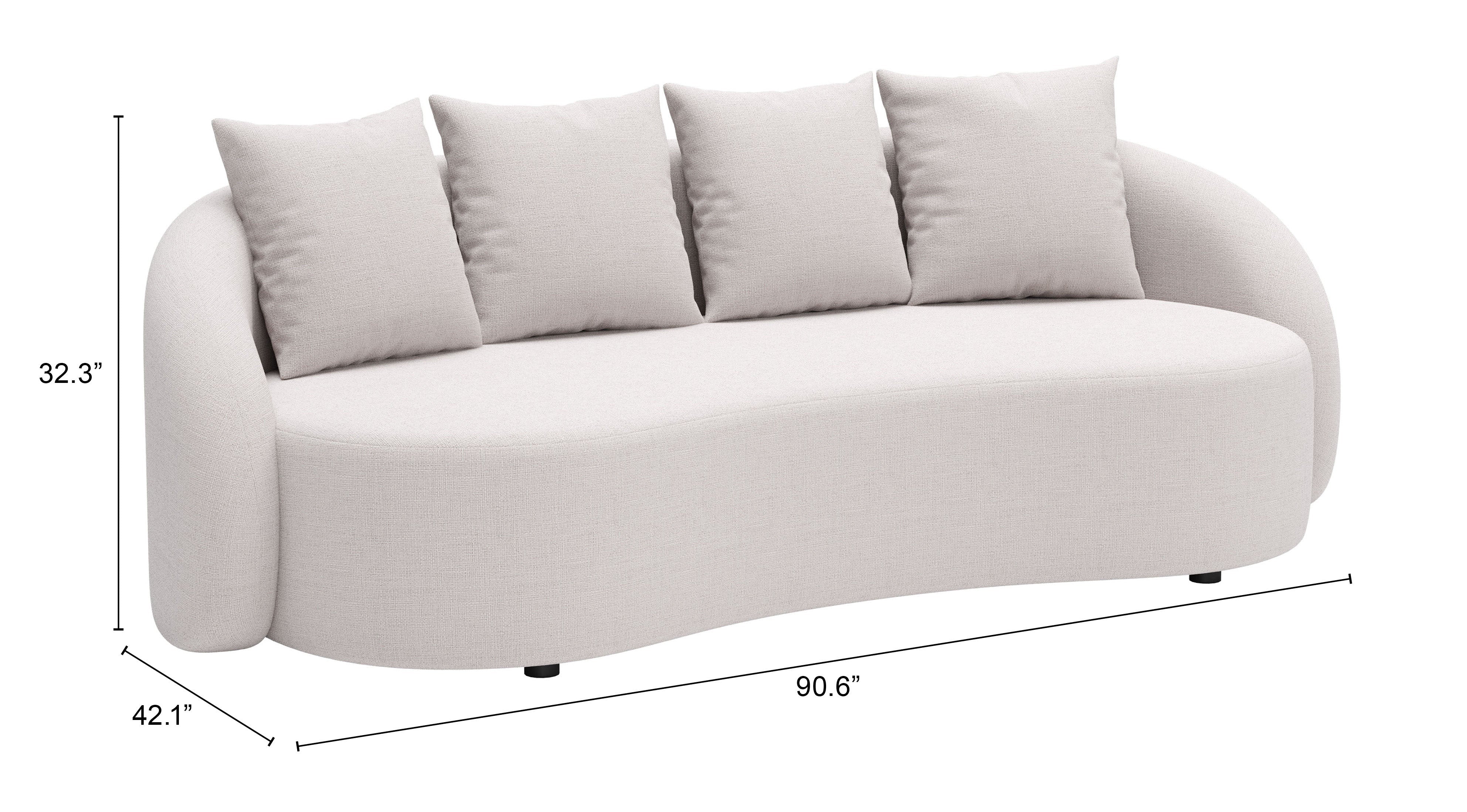 -ZUO-Sunny Isles Sofa Beige-Pangaea Patio