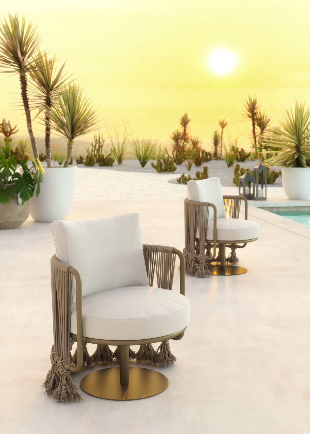 Z704009-ZUO-Uzel Accent Chair White-Pangaea Patio