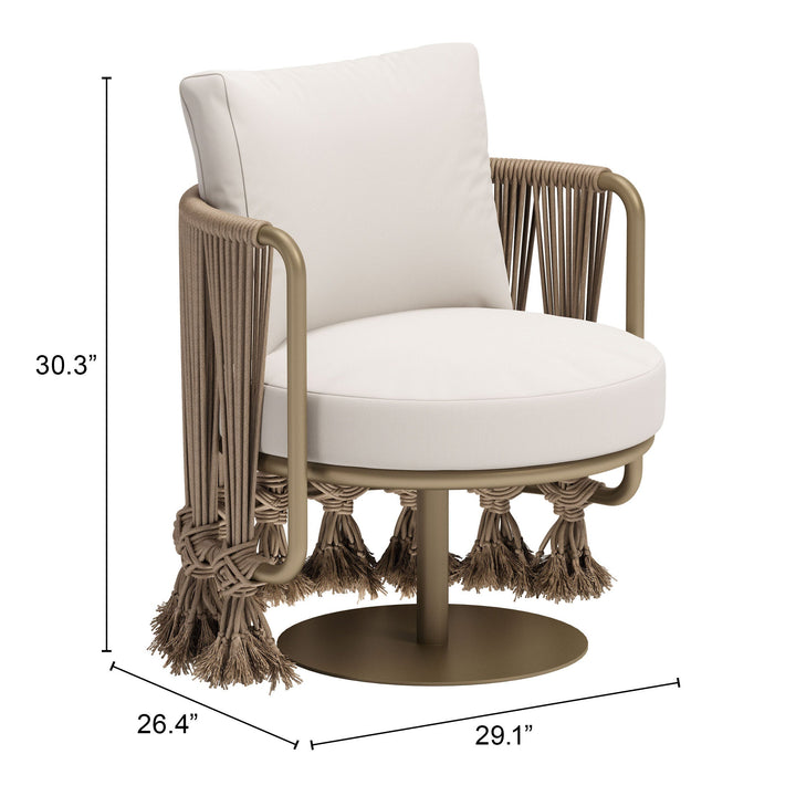 Z704009-ZUO-Uzel Accent Chair White-Pangaea Patio